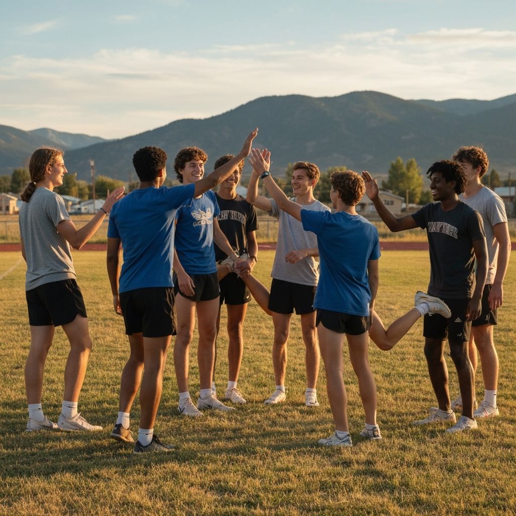 Young athletes training together at a rural high school in Colorado